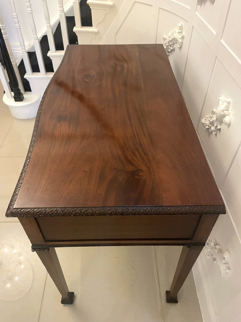 Antique Victorian Quality Carved Figured Mahogany Serving/Console Table - Image 10